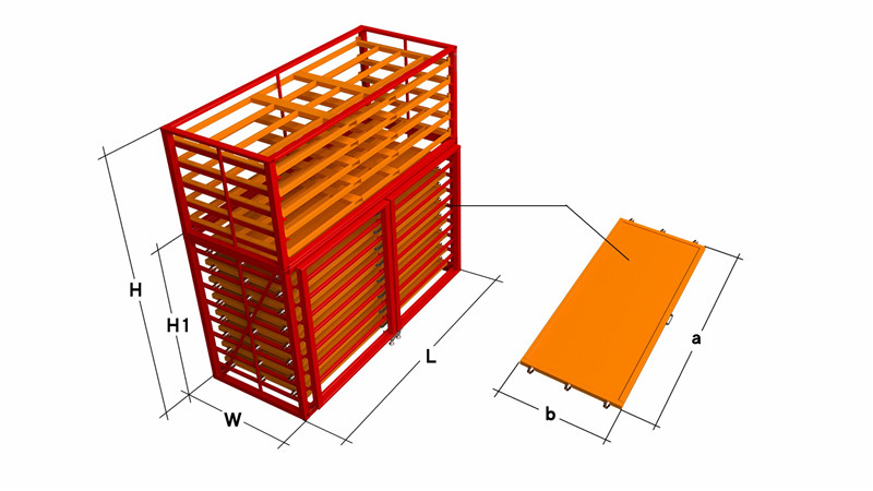 Roll out rack plate glass storage racks