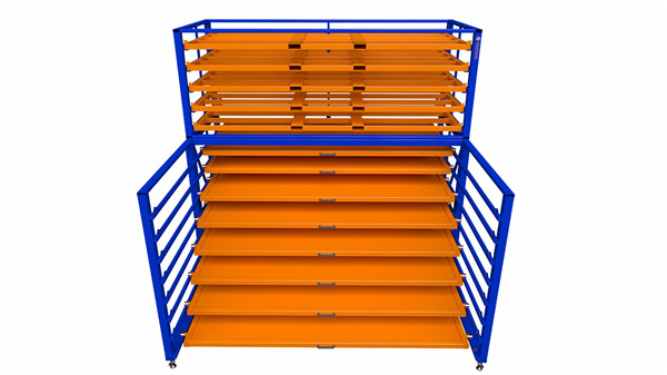 Roll out rack plate glass storage racks