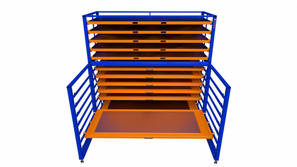 Roll out rack plate glass storage racks