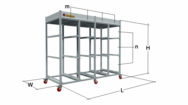 Aluminum profile turnover car