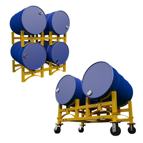Mobile oil drum frame