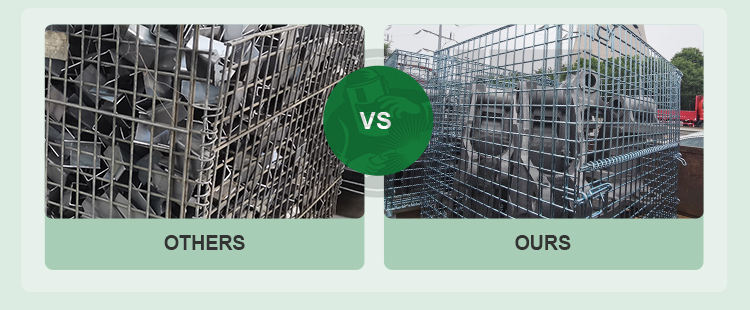 Warehouse storage collapsible bulk wire mesh pallet container with front drop gate