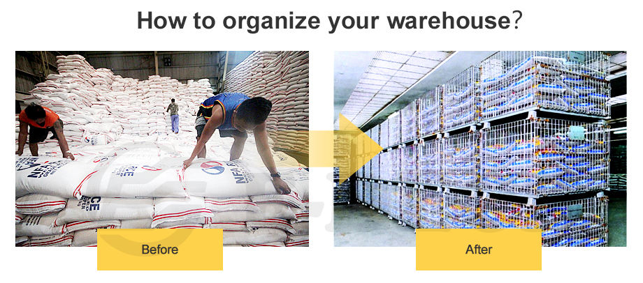 Galvanized collapsible metal steel storage welded wire mesh pallets foldable cage container