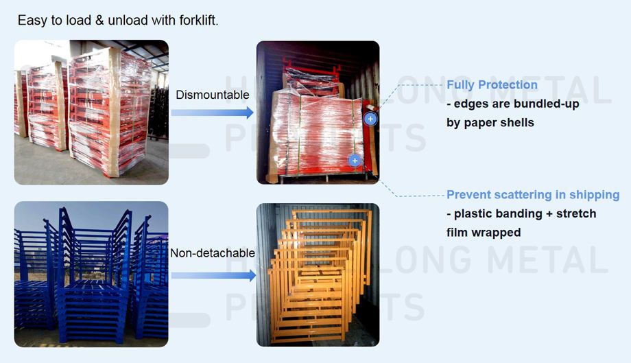 Nesting warehouse iron stackable pallet rack industry stacking frame