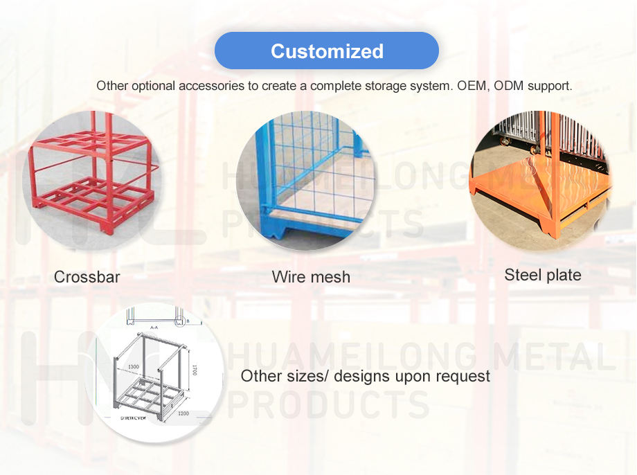 Nesting warehouse iron stackable pallet rack industry stacking frame