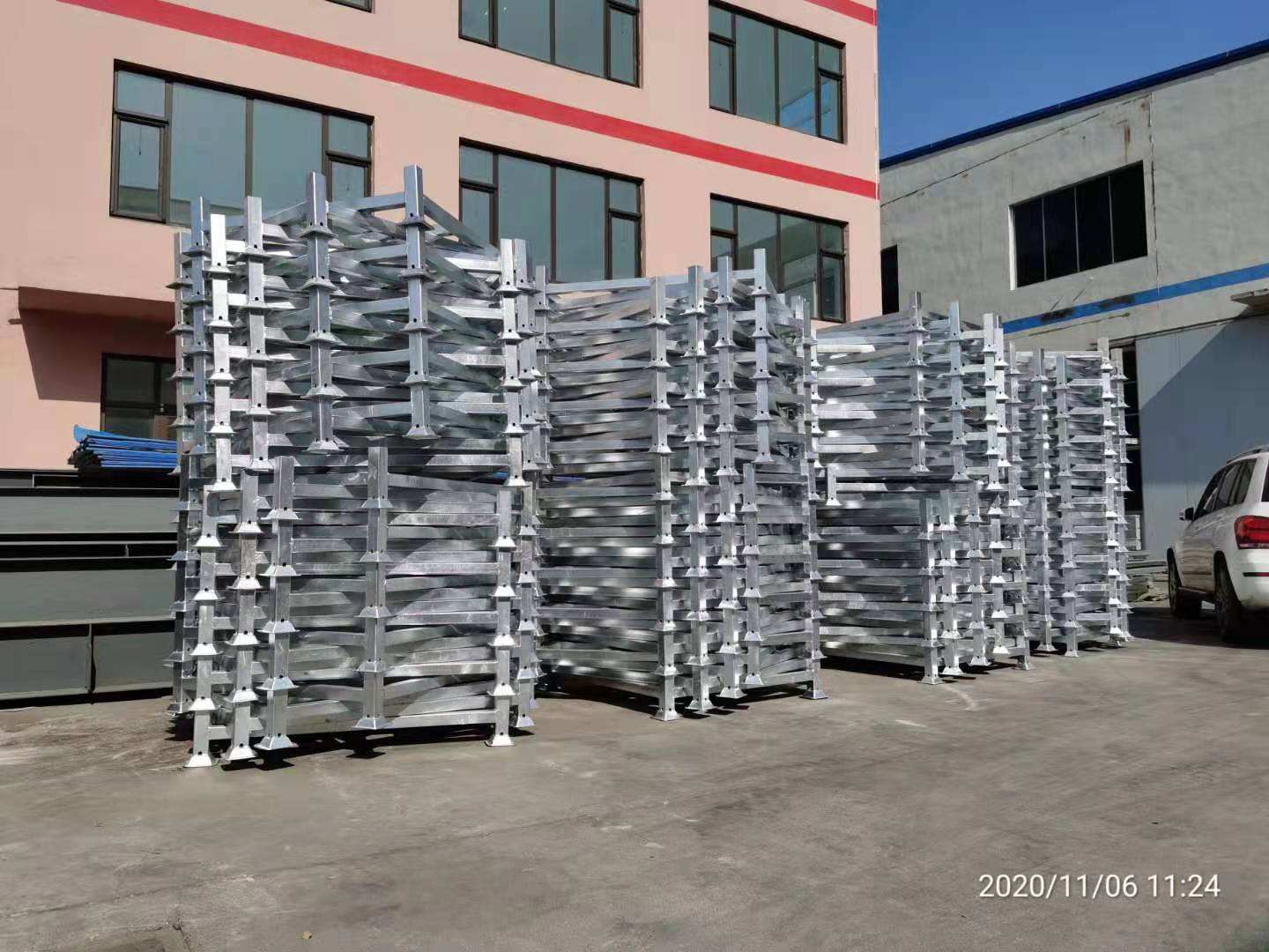 Heavy Duty Industrial galvanized Warehouse Vertical Stackable Metal Steel Storage Post Pallet Racks