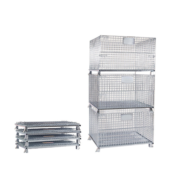 Foldable Mental Wire Mesh Pallet Storage Cages Container