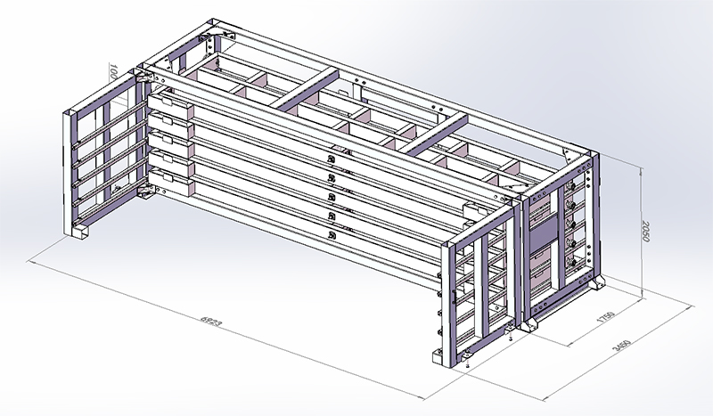 CFS 20ft Sheet Metal Racks: 5-Ton Capacity in 8ft Height