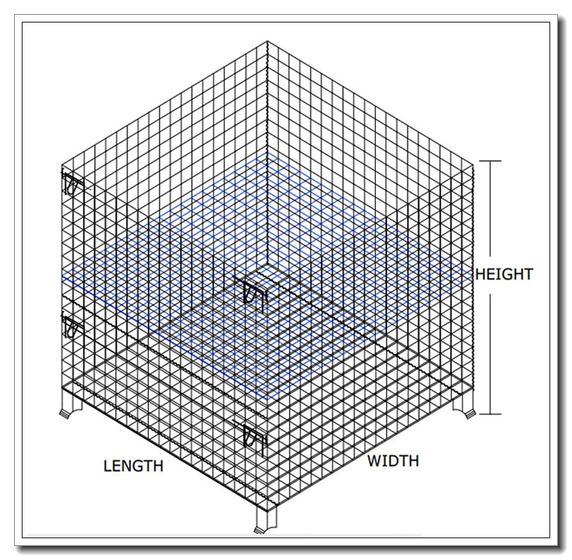 whole sale price foldable collapsible steel storage cage wire mesh container