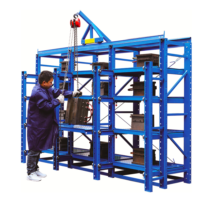 Injection mould & die storage rack roll-out shelving racks for injection molds and dies
