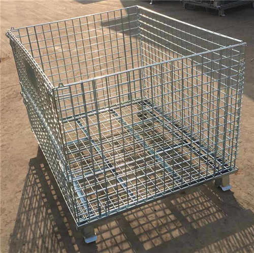 Warehouse Goods Storage Mesh Pallet Cage Heavy Duty Steel Wire Mesh Container Cage