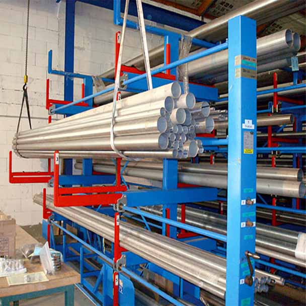 multi layer structure metal pipe storage roll out cantilever rack