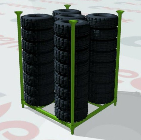 iron racks in stacking racks and motorcycle tire rack display