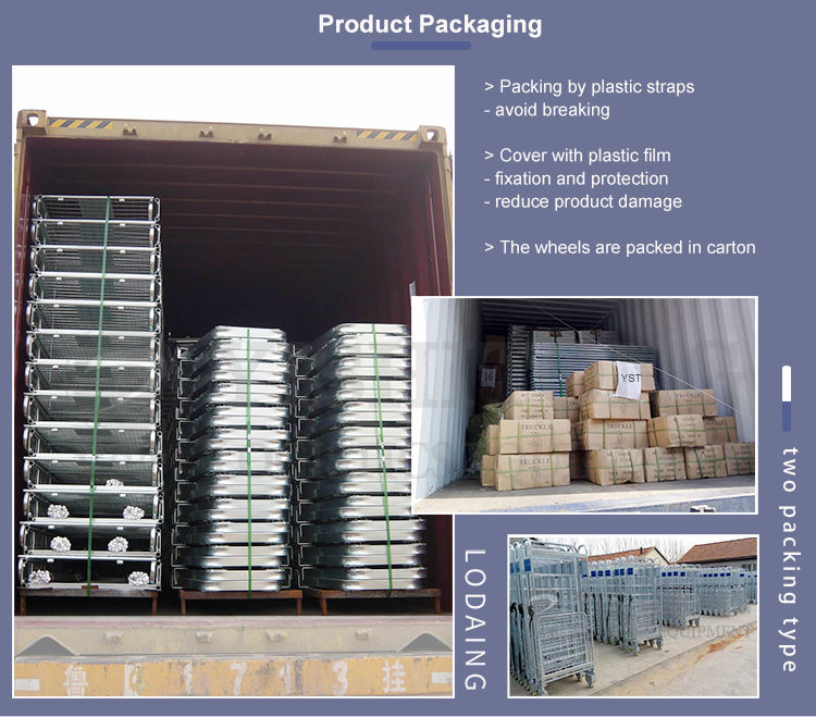 Galvanized welded cargo storage wire mesh full security nesting A frame roll containers