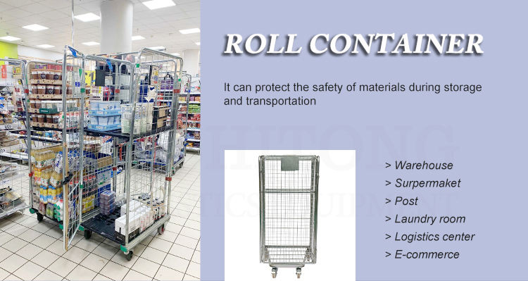 Galvanized welded cargo storage wire mesh full security nesting A frame roll containers