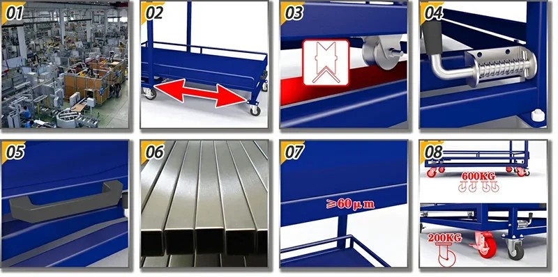 two tier cart on wheels technical details grid