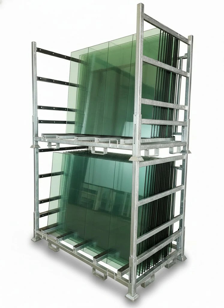 How does a Collapsible Glass Storage Transport Rack improve site safety?