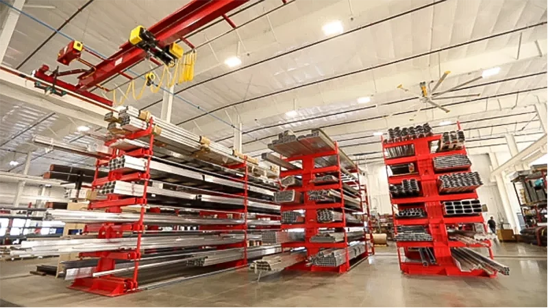 overhead crane accessible racking