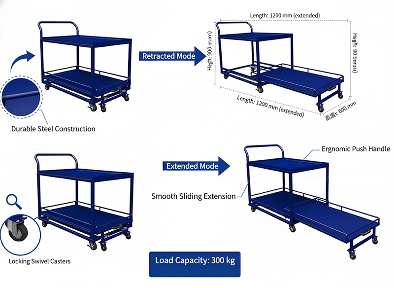 Why choose a pull-out shelf trolley over a standard cart?