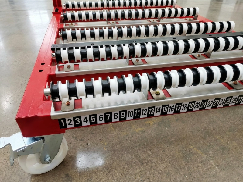 Glass Harp Rack with numbered slots for sorting