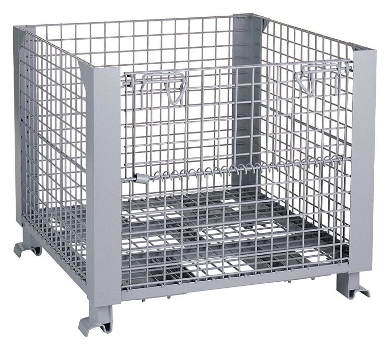Warehouse Storage Foldable Galvanized Powder Coated Steel Wire Mesh Forklift Safety Cage