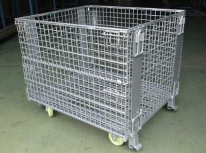 Storage cages on castors for space saving and convenience