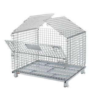 Steel Mesh Container Pallet Cage with Rollers