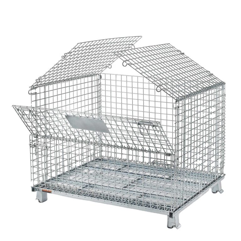 Steel Mesh Container Pallet Cage with Rollers