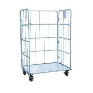 Cargo Storage Steel Zinc Wire Mesh Roll Cage Pallet Trolley
