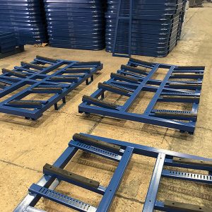 How can an a frame glass rack prevent edge-clashing for a toughened glass processor during glass tempering?