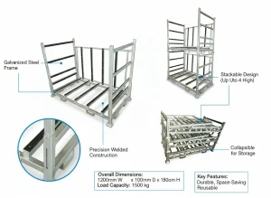 Collapsible Glass Storage Transport Rack