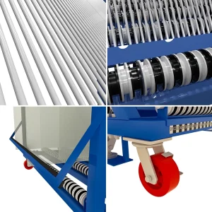 How much weight can a heavy-duty industrial glass harp rack hold?