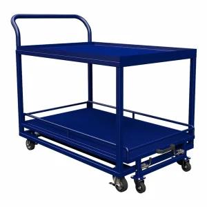 How to prevent back strain using a 2 tier storage trolley in warehouses?