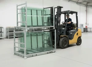 Heavy duty A-frame rack for HVAC sheet metal skins