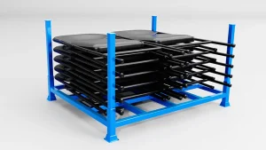 Industrial hose storage stacking racks