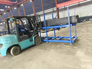 Forklift accessible tire racks